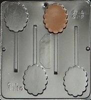 3330 Plain Oval Scalloped Lollipop Chocolate Candy Mold