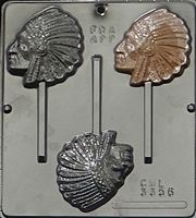 3356 Indian Chief Lollipop Chocolate Candy Mold
