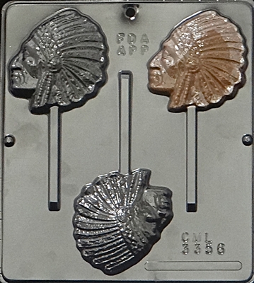 3356 Indian Chief Lollipop Chocolate Candy Mold