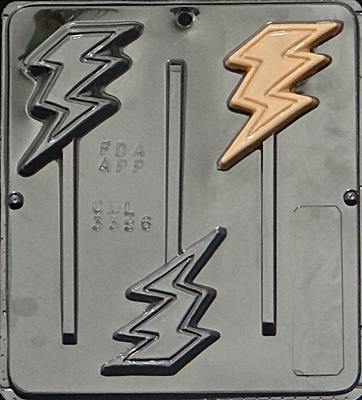 3396 Lightning Bolt Lollipop Chocolate Candy Mold