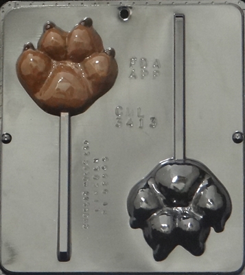 3413 Dog's Paw Pop Lollipop Chocolate Candy Mold