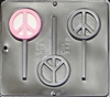 3419 Peace Symbol Lollipop Chocolate Candy Mold