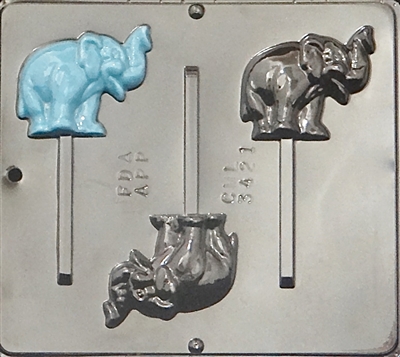 3421 Elephant Lollipop Chocolate Candy Mold