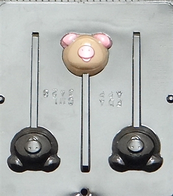 3428 Pig Lollipop Chocolate Candy Mold