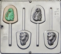 3435 Dinosaur Raptor Jurassic World Lollipop Chocolate Candy Mold