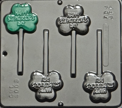 4008 "Happy St. Patrick's Day" Lollipop Chocolate Candy Mold