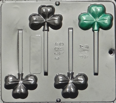 4011 Shamrock Lollipop Chocolate Candy Mold