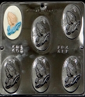 408 Praying Hands on Oval Chocolate Candy Mold