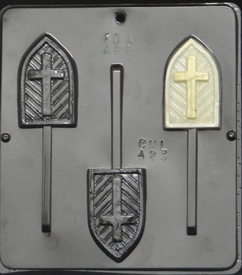 423 Cross on Window Lollipop Chocolate Candy Mold