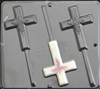 429 Cross with Flowers Lollipop Chocolate Candy Mold