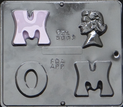 5003 M O M Letters with Profile Chocolate Candy Mold