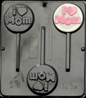 5006 I Heart Mom Lollipop Chocolate Candy Mold