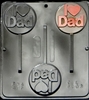 6008 I Heart Dad Lollipop Chocolate Candy Mold