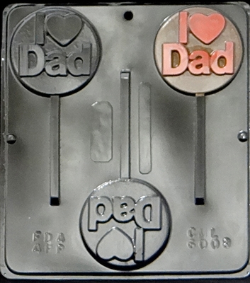 6008 I Heart Dad Lollipop Chocolate Candy Mold