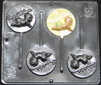 631 "Congratulations" Baby Lollipop Chocolate
Candy Mold