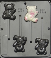 684 Teddy Bear Lollipop Chocolate Candy Mold