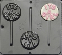 692 "It's a Girl" Lollipop Chocolate Candy Mold