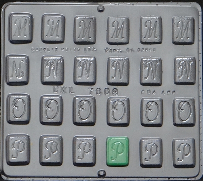 7008 Alphabet "M N O P" Chocolate Candy Mold 