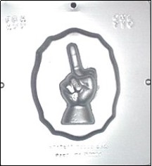 710 "Screw You" Middle Finger Plaque Chocolate Candy Mold