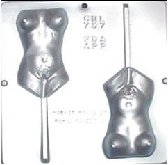 757 Female Torso "Waist Up" Lollipop Chocolate Candy Mold 