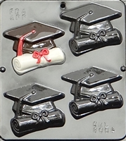 8004 Graduation Cap & Scroll Chocolate Candy Mold