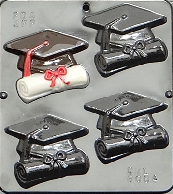 8004 Graduation Cap & Scroll Chocolate Candy Mold