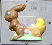 811 Bunny Cart Chocolate Candy Mold