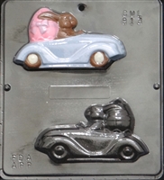 813 Bunny Driving Car Assembly Chocolate Candy Mold