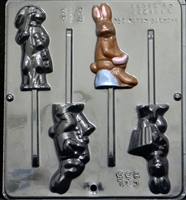 855 Musical Bunny Pops Lollipop Chocolate Candy Mold