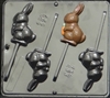 856 Bunny with Carrot Lollipop Chocolate Candy Mold