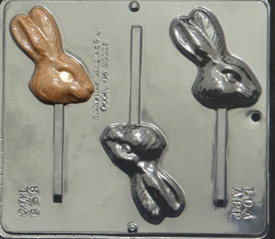 858 Bunny Face Lollipop Chocolate Candy Mold