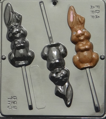 859 Funny Bunny Lollipop Chocolate Candy Mold