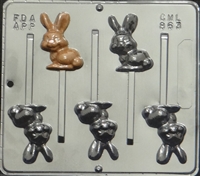 863 Bunny Lollipop Chocolate Candy Mold
