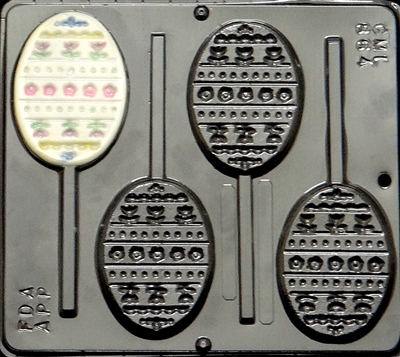 864 Flat Egg Decorative Lollipop Chocolate Candy Mold