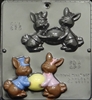 875 Rabbits Holding Egg Chocolate Candy Mold