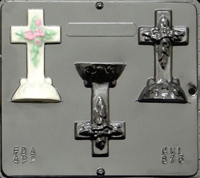 876 Cross on Base Chocolate Candy Mold