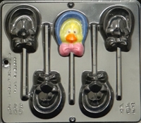 877 Girl Chick with Bonnet Pop Lollipop Chocolate Candy Mold