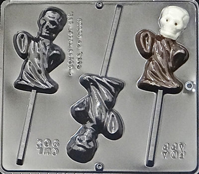 902 Ghost with Skull Lollipop Chocolate Candy Mold