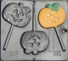 904 Flat Pumpkin Lollipop Chocolate Candy Mold