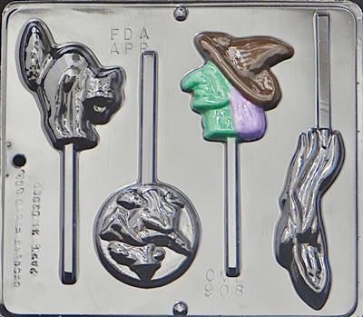 908 Halloween Assortment Lollipop Chocolate Candy Mold