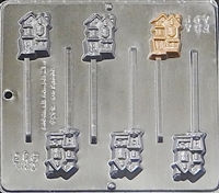 913 Haunted House Lollipop Chocolate Candy Mold