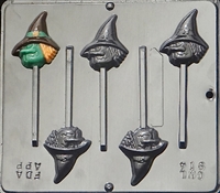 914 Witch Face Lollipop Chocolate Candy Mold