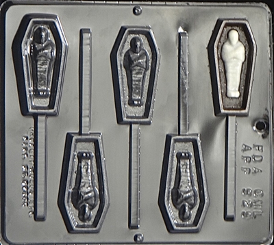 929 Coffin with Mummy Lollipop Chocolate Candy Mold