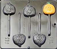 930 Pumpkin Jack O' Lantern Lollipop Chocolate Candy Mold