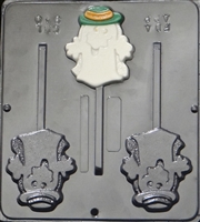 940 Cool Ghost w/Hat Lollipop Chocolate Candy Mold