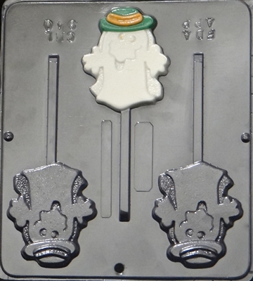 940 Cool Ghost w/Hat Lollipop Chocolate Candy Mold