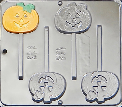 941 Pumpkin Jack O' Lantern Lollipop Chocolate Candy Mold