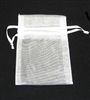 BA-50-01 White Organza Sheer Pouch.  Drawstring close 3" x 4" Quantity 12