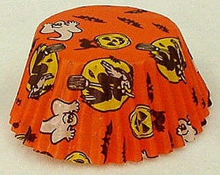 BC-05-50 Halloween Print on Orange Standard Baking Cup 50 ct.