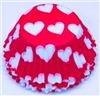 BC-12-50 White Hearts on Hot Pink Standard Baking Cup 50 ct.